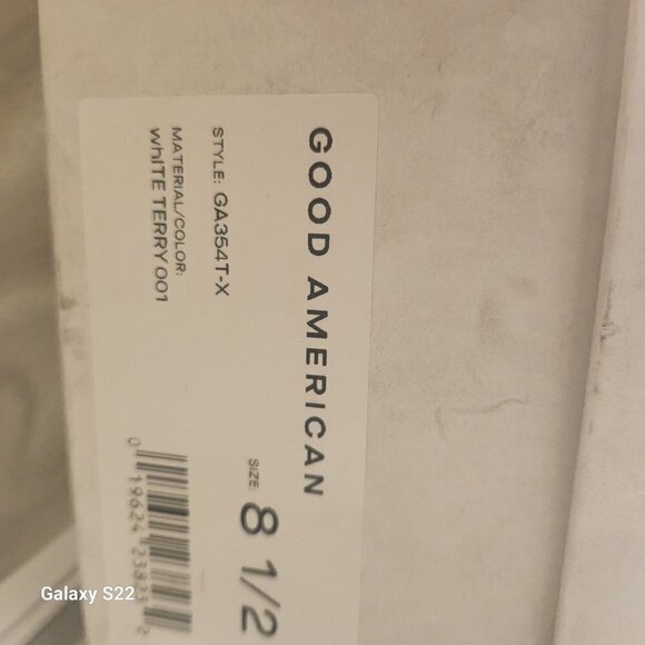 Good American Terry Slide On Sandal White Heels. NIB. Size : Various - Picture 8 of 9